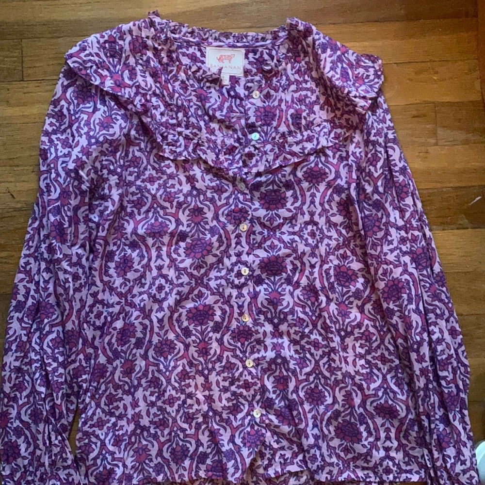 Banjanan purple floral top size small